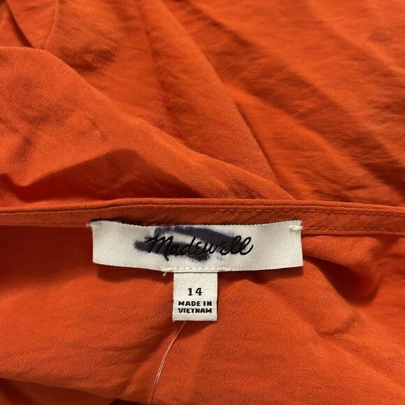 Madewell NWT Layton Mini Slip Dress Size 14 in Copperwashed Orange - Picture 7 of 7